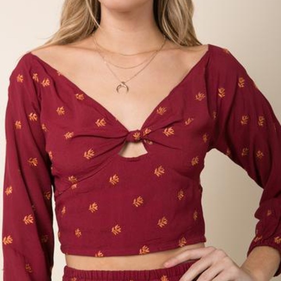 Raga Boho Front Knot Crop Top - Picture 1 of 7